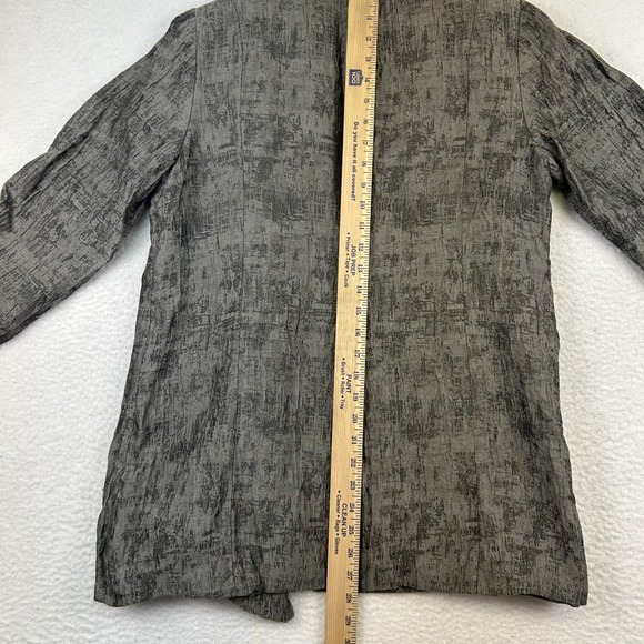 Eileen Fisher Jacket Womens Small Petites Gray Tweed Open Front Lined Pockets - Picture 9 of 13
